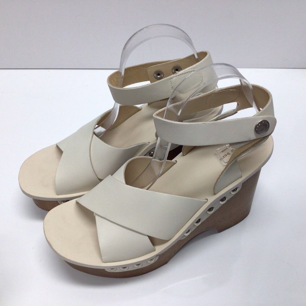 Rag & Bone Hester Ivory Platform Wedge Sandals Size 40 US 10 NEW $475